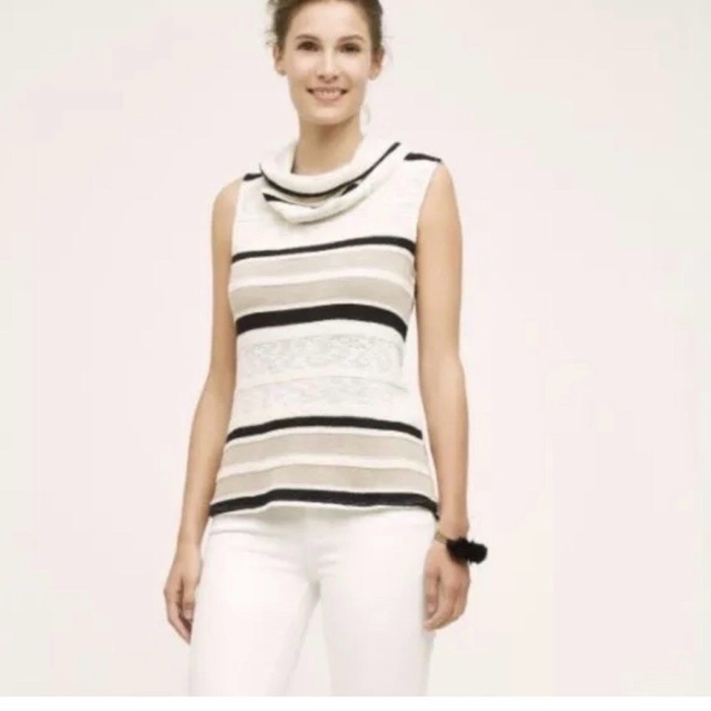 Anthropologie Dolan Left Coast Cowl Neck Sleeveless Striped Sweater Women’s XS